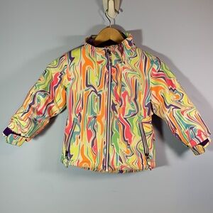Boulder gear size 4 girls sorbet swirl marble neon ski snow coat hailey hazel